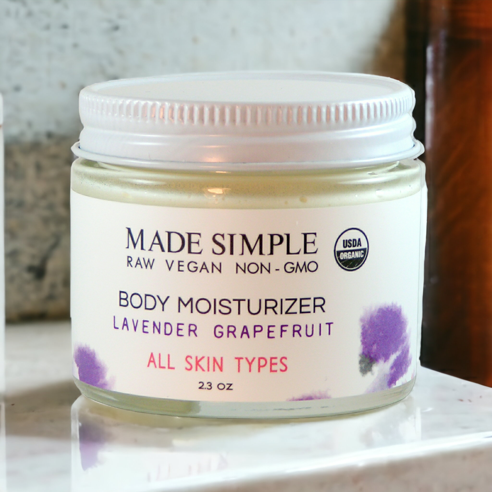 Lavender Grapefruit Moisturizer - Certified Organic, Vegan & Cruelty-free Made Simple Skin Care
