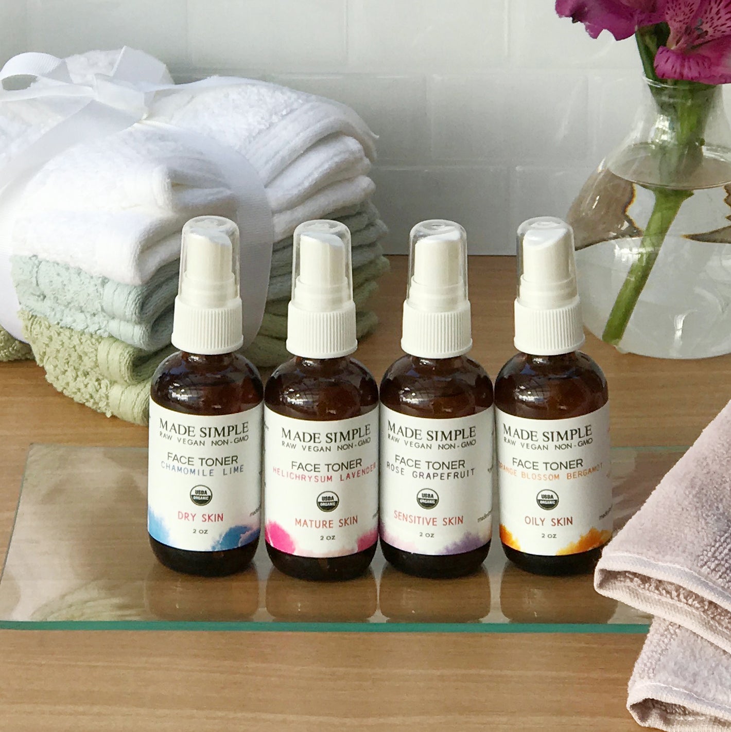 Rose Grapefruit Face Toner for Sensitive Skin - Certified Organic, Vegan & Cruelty-free Made Simple Skin Care