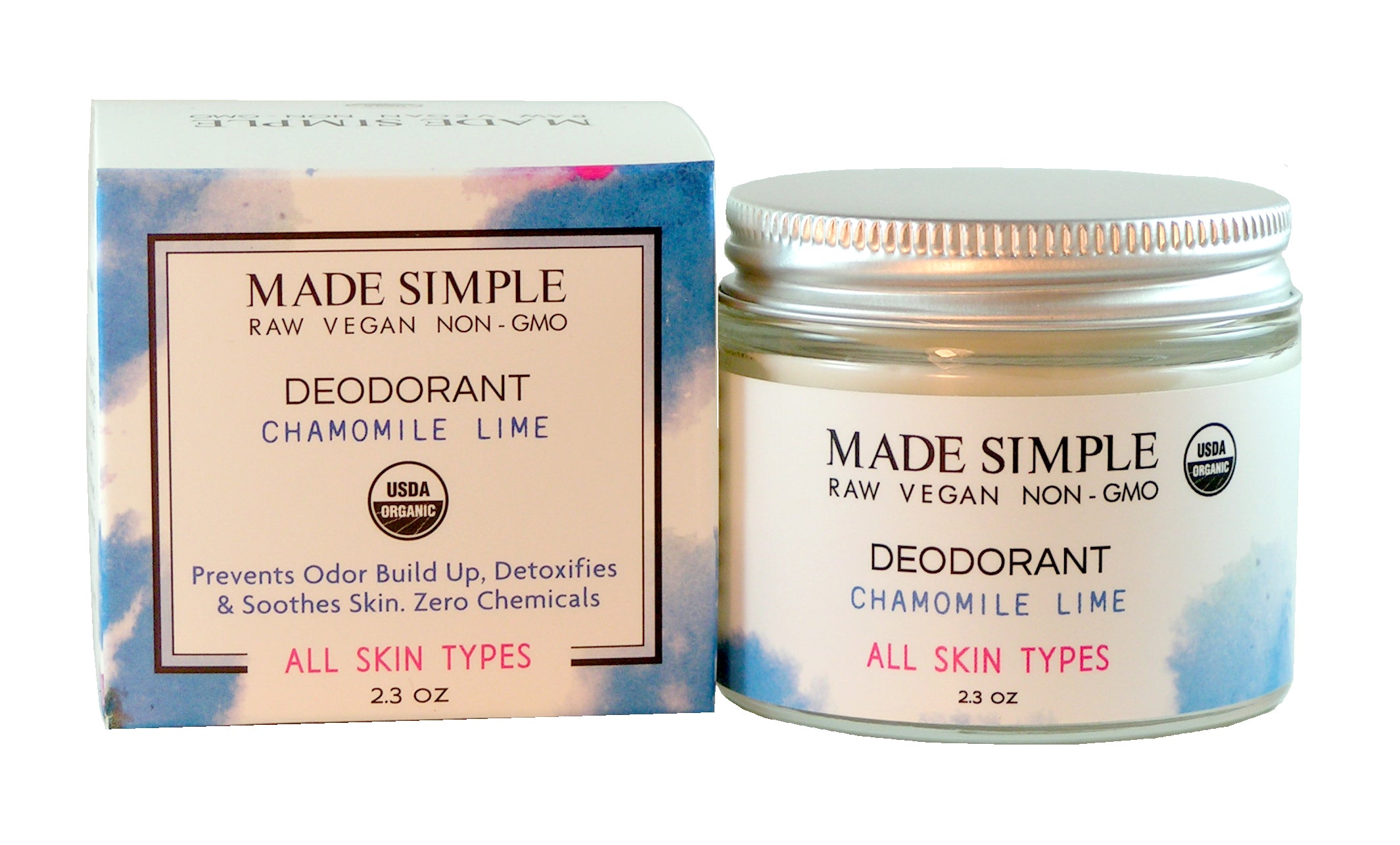 Chamomile Lime Deodorant - Certified Organic, Vegan & Cruelty-free Made Simple Skin Care