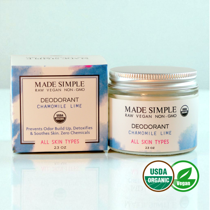 Chamomile Lime Deodorant - Certified Organic, Vegan & Cruelty-free Made Simple Skin Care